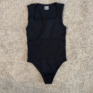 OGG Black Ribbed Bodysuit